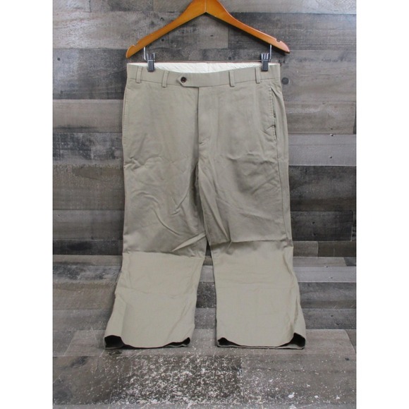 Brooks Brothers Other - Brooks Brothers Pants 32x32 Beige Wool Viscose Acetate Flat Front Straight Leg